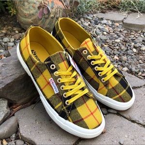 NWT, Superga Tartanw Yellow Plaid, (new in box)